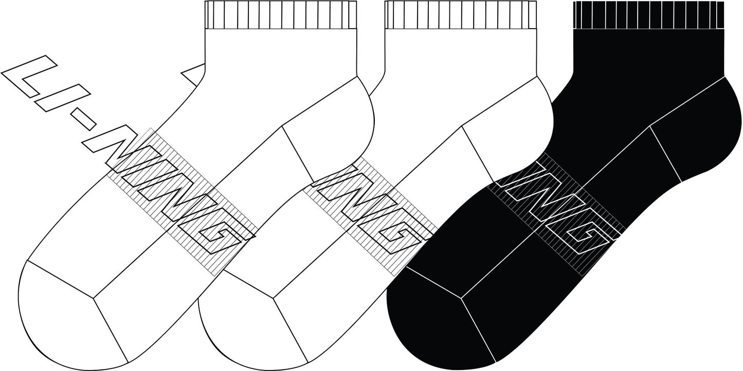 Unisex Sportsocke low-cut 3er Pack "Classic" weiß/schwarz - AWST111-2