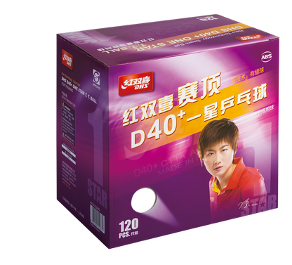 DHS Table Tennis Ball "CELL-FREE-DUAL" 1 Star 40 mm+ White (120 pcs/box) DXAN003-2