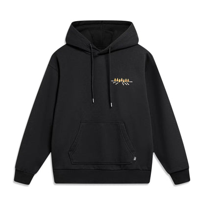 Unisex Skateboard Casual Hoody "LN FIRE" black - AWDT953-1