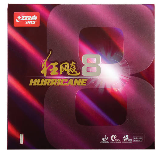 DHS Hurricane 8 Soft 39 2,2mm Belag Rot - DXDJ965-4