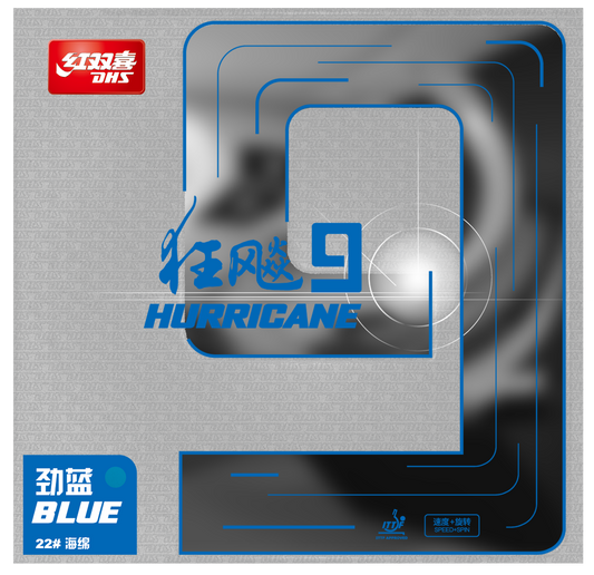 DHS Hurricane 9 2,15mm Hard 39 Belag Blau - DXDS020-6