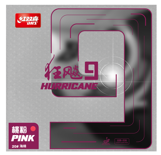DHS Hurricane 9 2,15mm Hard 39 Belag Rosa - DXDS016-4