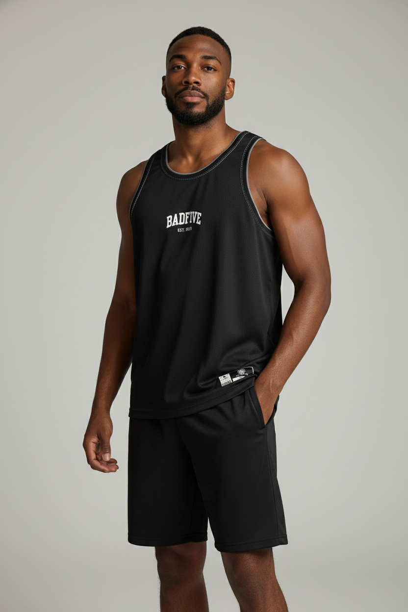 Unisex Basketball-Training Top Uni-Classic "No Warrior" Badfive schwarz - AVST031-1