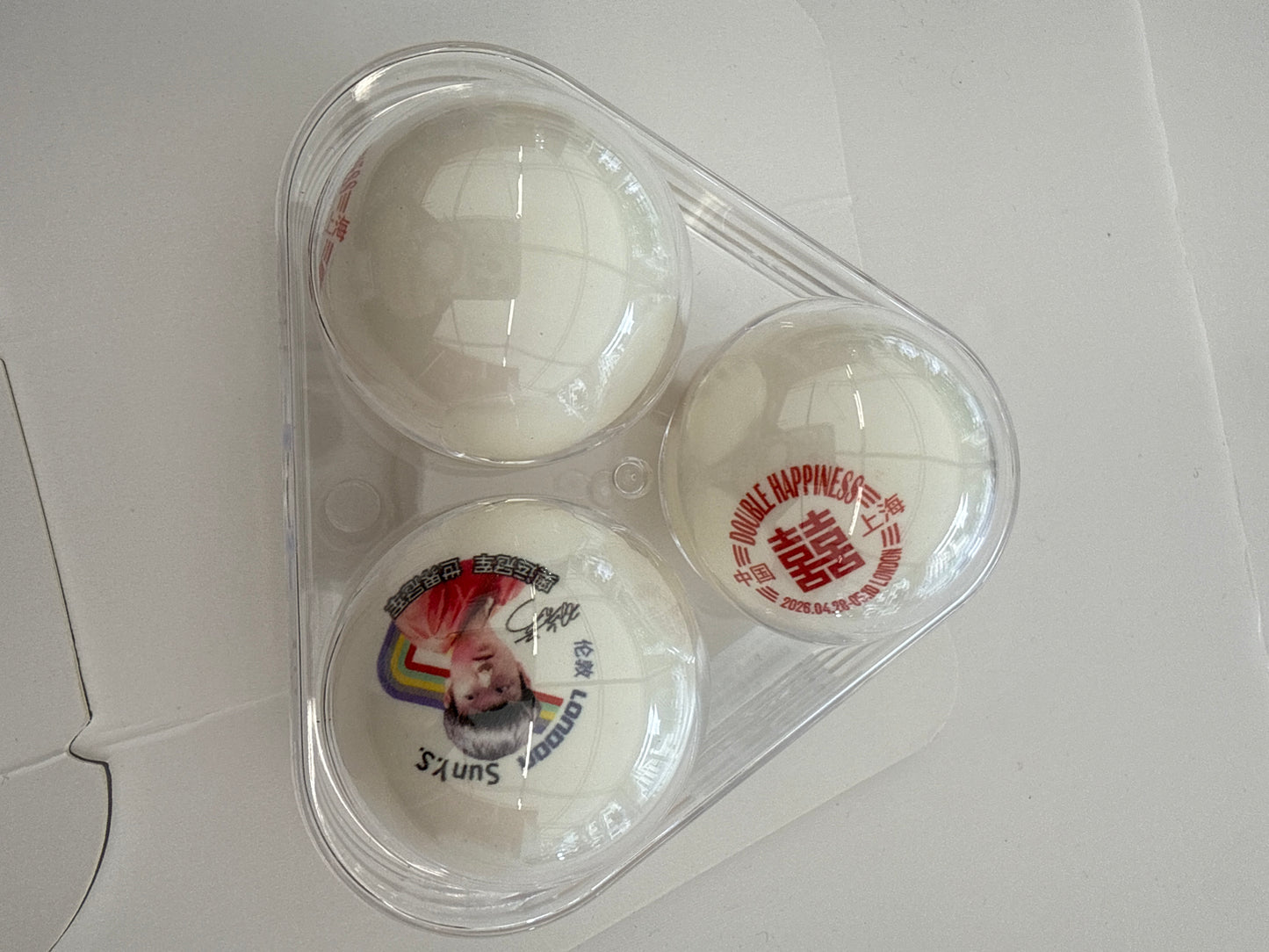 DHS SY Tischtennis Hülle mit 3. Bällen Sun Yingsha WM Limited DDMV015-1