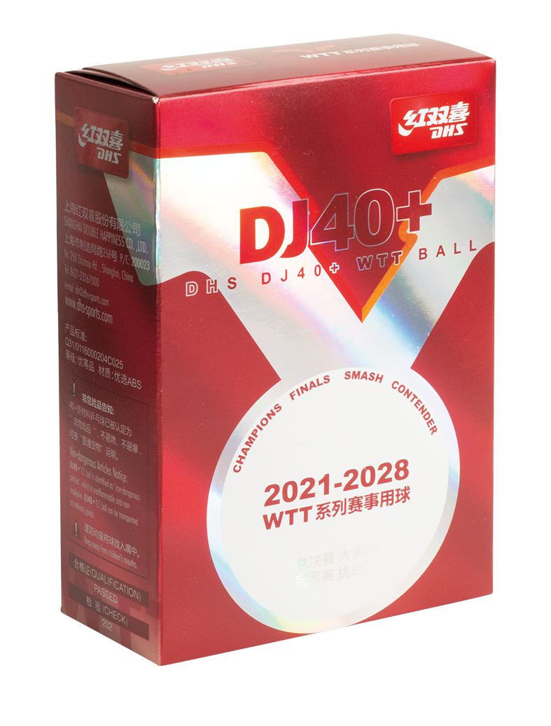 DHS Table Tennis Ball DJ40 WTT White (6 Pack) DXAR002-1/DXAV001-2
