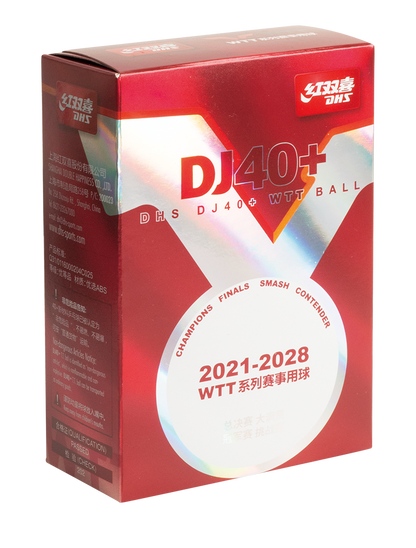 DHS Table Tennis Ball DJ40 WTT White (6 Pack) DXAR002-1/DXAV001-2