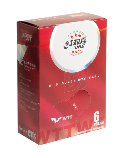 DHS Table Tennis Ball DJ40 WTT White (6 Pack) DXAR002-1/DXAV001-2