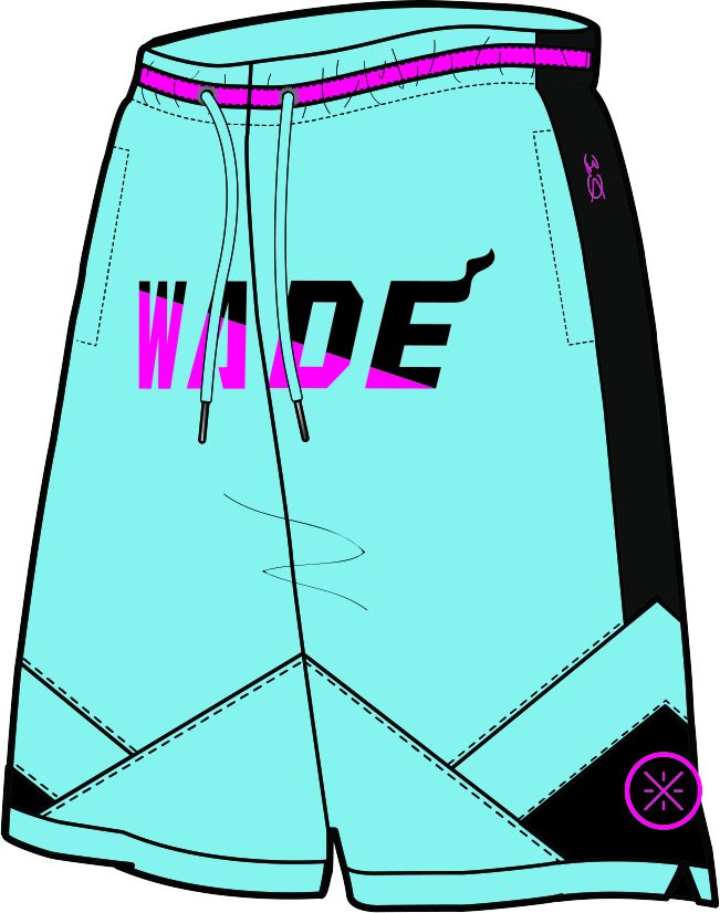 Unisex Basketball-Short "Wade-Style" Hellblau-Pink - AAPT051-8 3XL = XXL EU