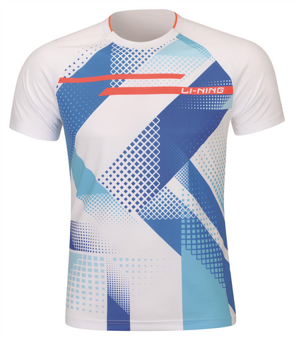 Table Tennis Men Competion Suit (consisting of Shirt and Shorts) White + Black - AATR097-1
