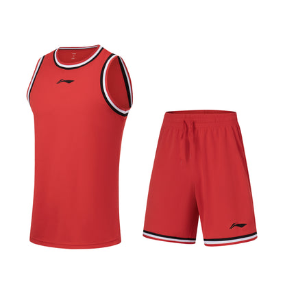 Unisex Basketball Competition-Dress BASICS (Set with Tank and Shorts) Red - AATT001-2
