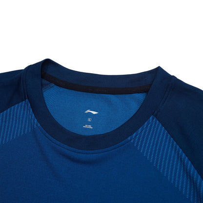 Tischtennis Unisex Wettkampf-Dress "Base" (Set aus Shirt und Shorts) jeansblau + schwarz - AATT003-3