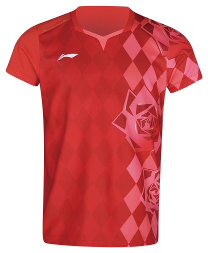 Tischtennis Kinder WM 2026 Wettkampftrikot - rot - AAYW094-2