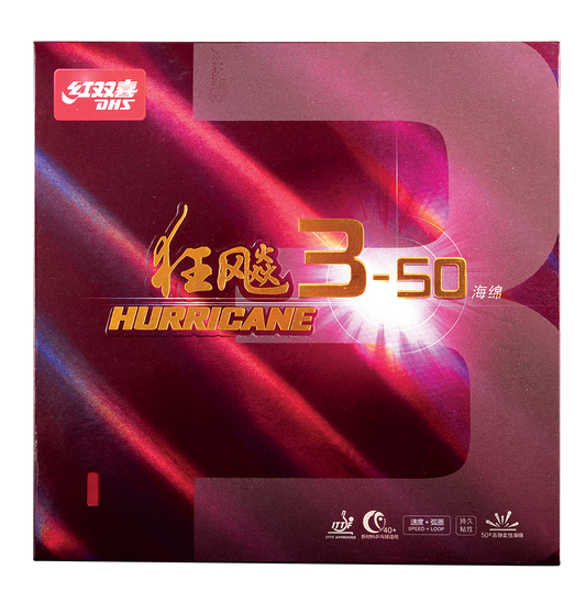 DHS Hurricane 3-50 Belag 37 2,1mm rot  - DXDJ957-4