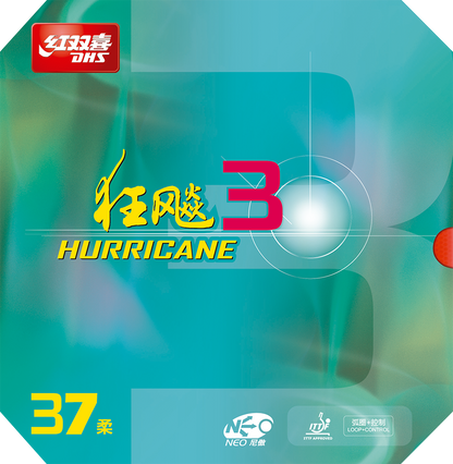 DHS NEO Hurricane 3 X-Soft 37 2,1mm Belag Rot - DXDP008-4