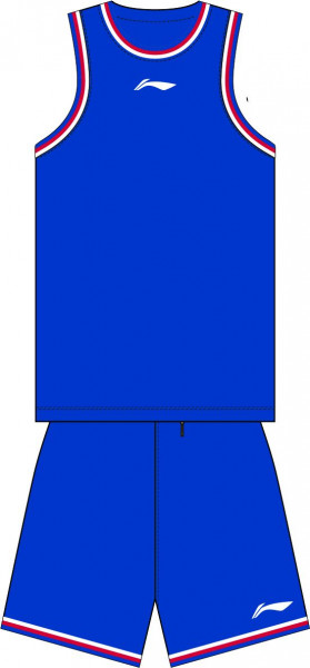 Unisex Basketball Wettkampf-Dress "TEAM" (Set aus Tank und Shorts) Blau - AATT001-11